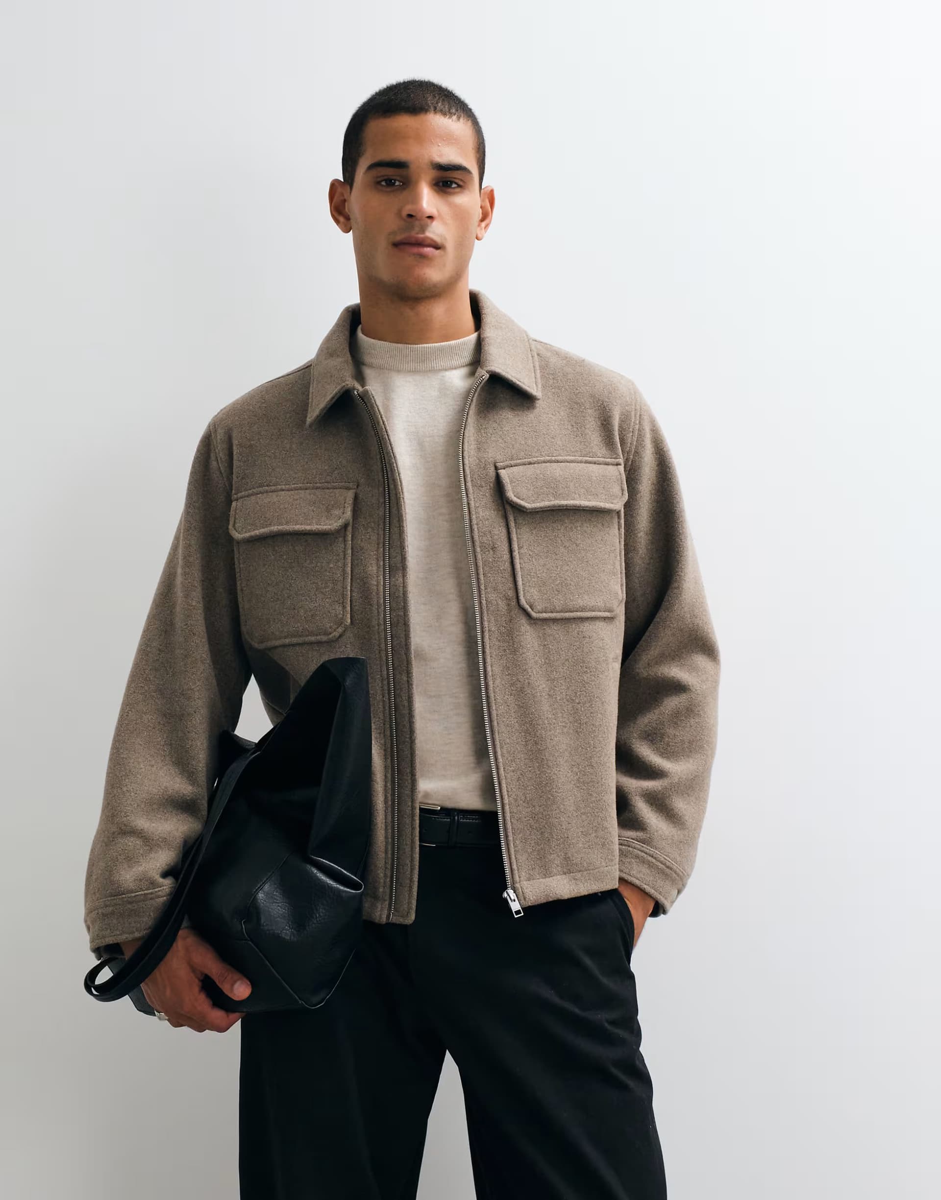 ASOS Jack & Jones wool blend jacket in beige