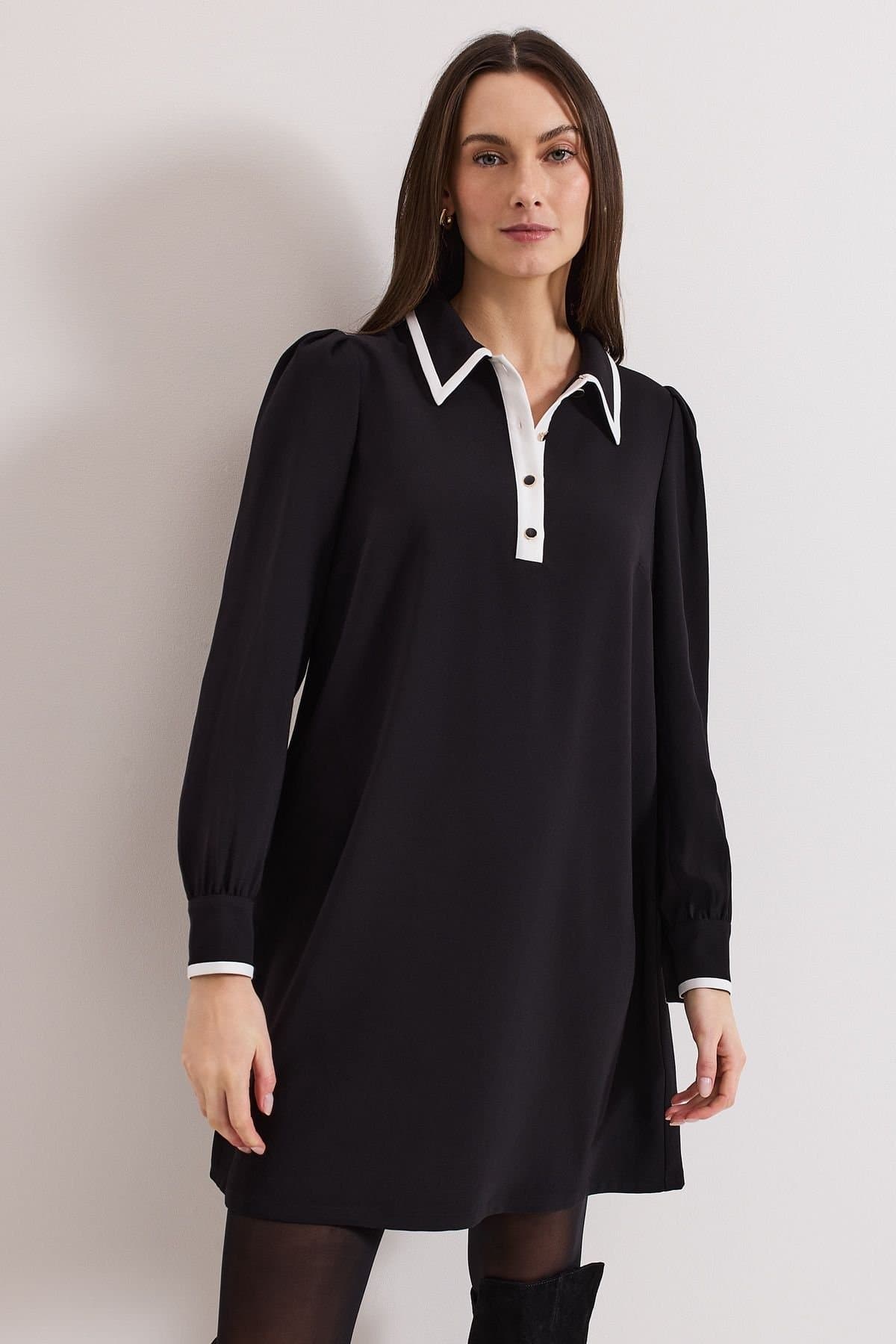 Phase Eight Phase Eight Women's Gina Collar Swing Dress in Black