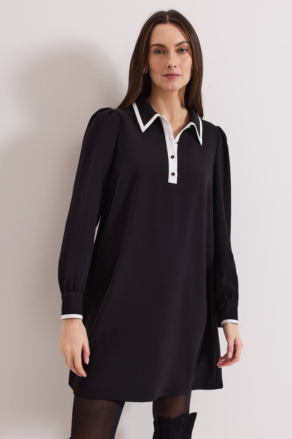 Phase Eight Phase Eight Women's Gina Collar Swing Dress in Black - 2