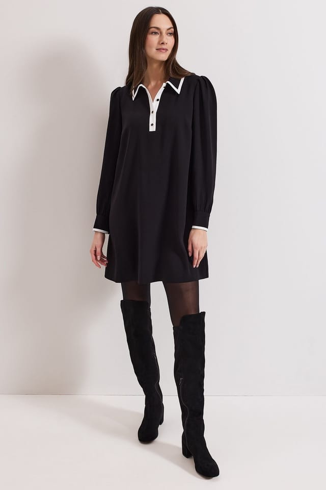 Phase Eight Phase Eight Women's Gina Collar Swing Dress in Black - 3