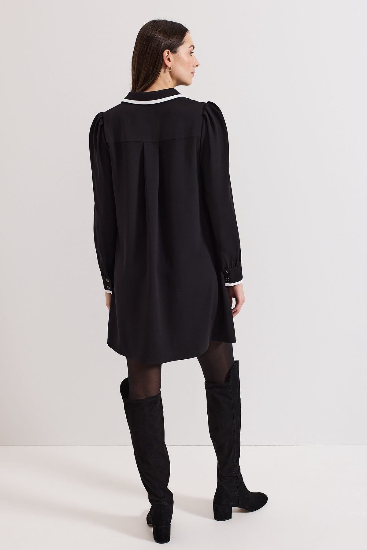Phase Eight Phase Eight Women's Gina Collar Swing Dress in Black - 4
