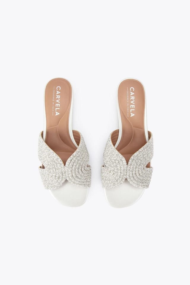 Carvela Carvela Women's 'Gala Mule Jewel' Fabric Sandals in White - 2
