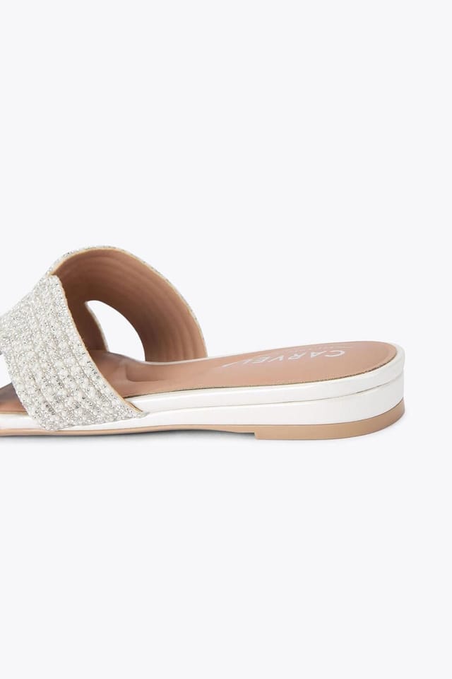 Carvela Carvela Women's 'Gala Mule Jewel' Fabric Sandals in White - 3