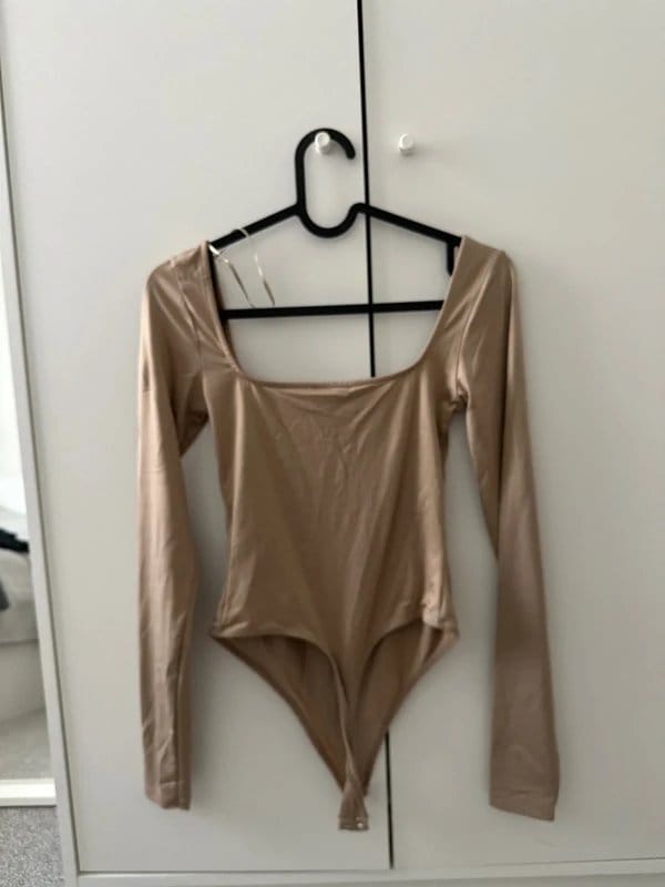 Bershka Tan Long Sleeve Bodysuit
