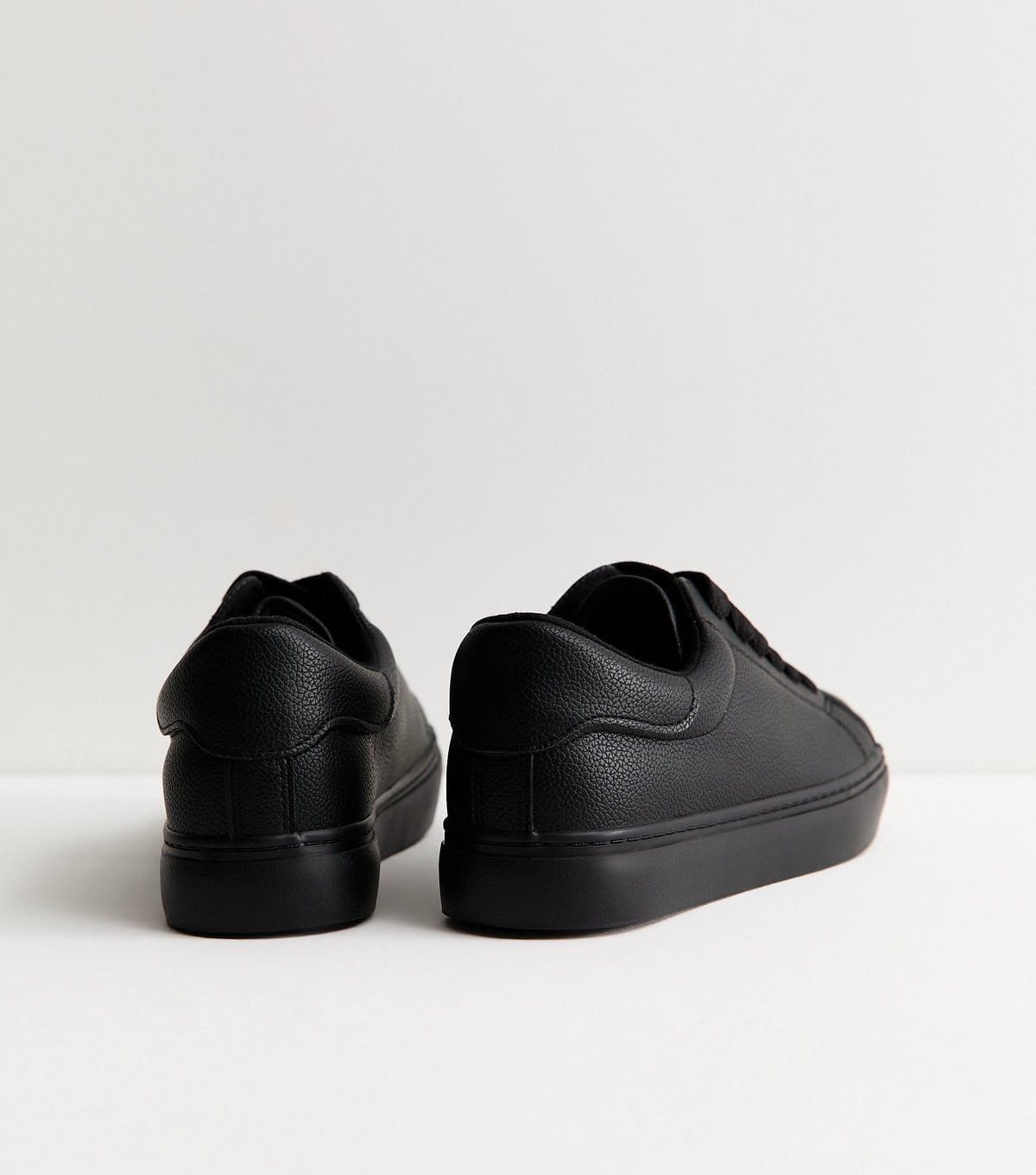 New Look Women's Black Faux Leather Lace Up Trainers Vegan New Look - 4