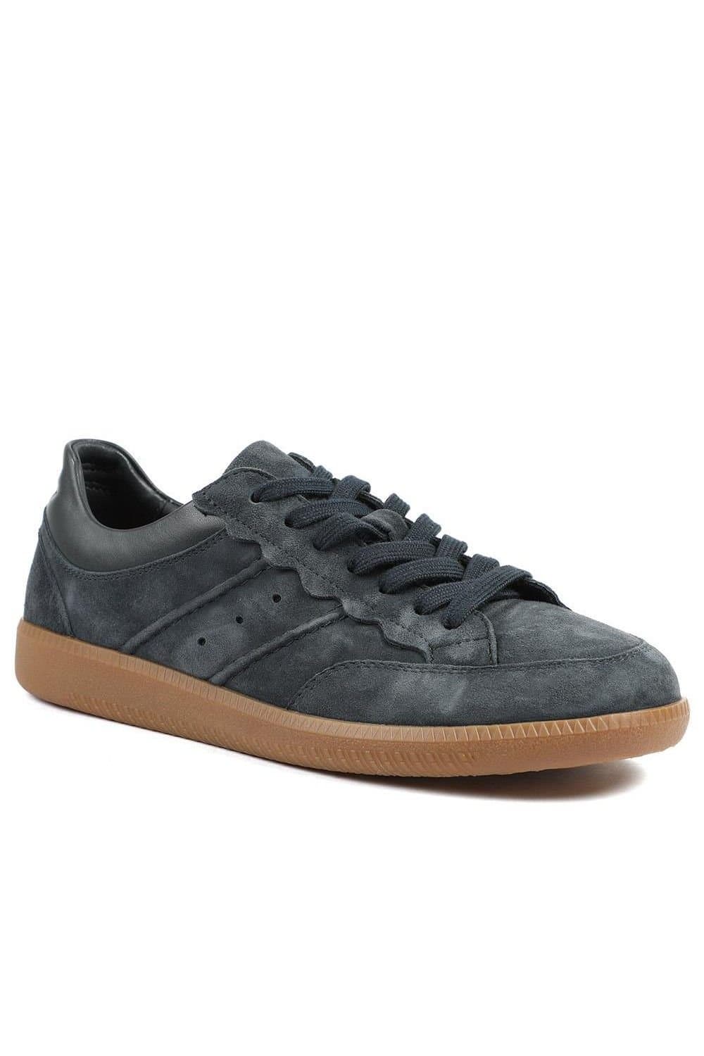 Jones Bootmaker Jones Bootmaker Women's Anouk Leather Lace Up Trainers in Blue