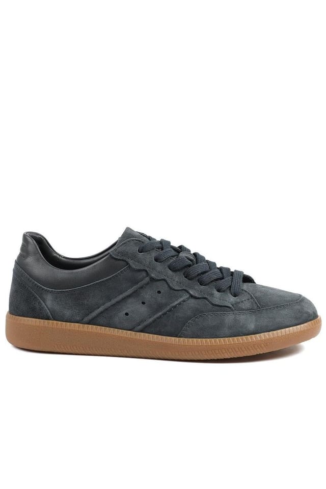 Jones Bootmaker Jones Bootmaker Women's Anouk Leather Lace Up Trainers in Blue - 2