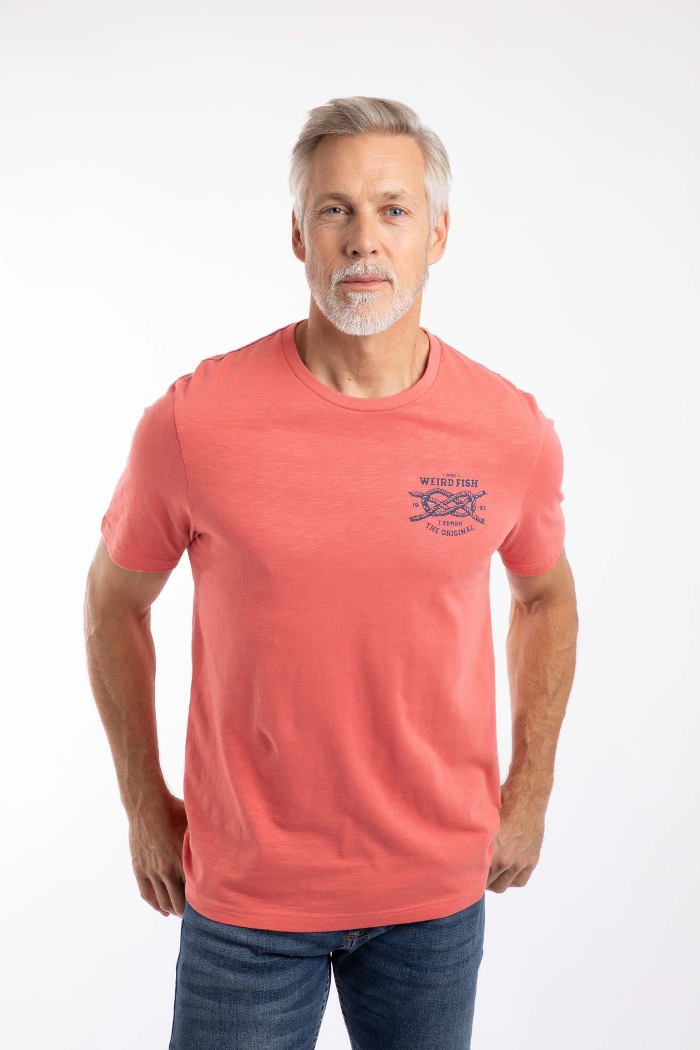 Weird Fish Weird Fish Men's Uphaul Graphic T-Shirt in Light Red