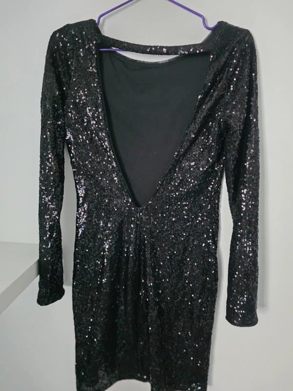 Bershka Bershka Special Edition Black Sequin Mini Dress – Size S
