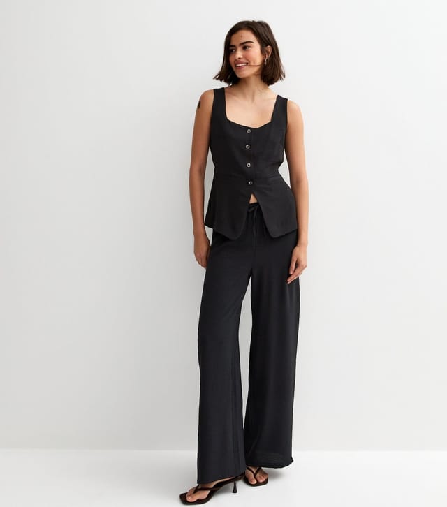 New Look Women's Black Square Neck Button Down Waistcoat New Look - 3