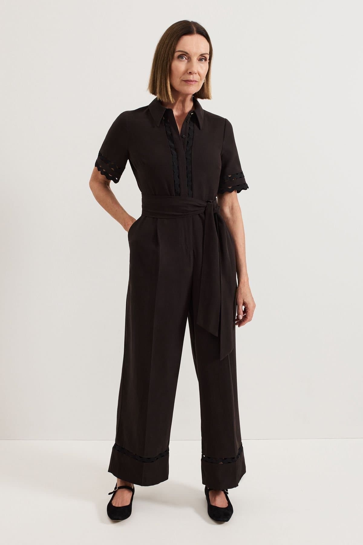 Phase Eight Phase Eight Women's Bloomfield Shirt-Style Jumpsuit in Black