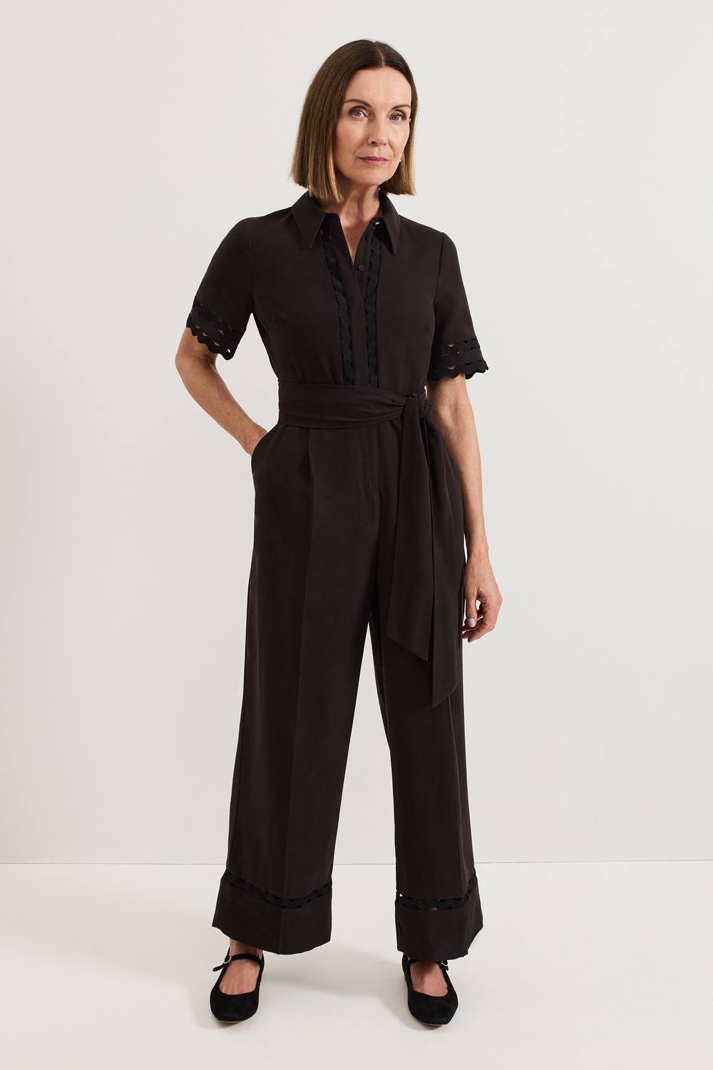 Phase Eight Phase Eight Women's Bloomfield Shirt-Style Jumpsuit in Black - 3