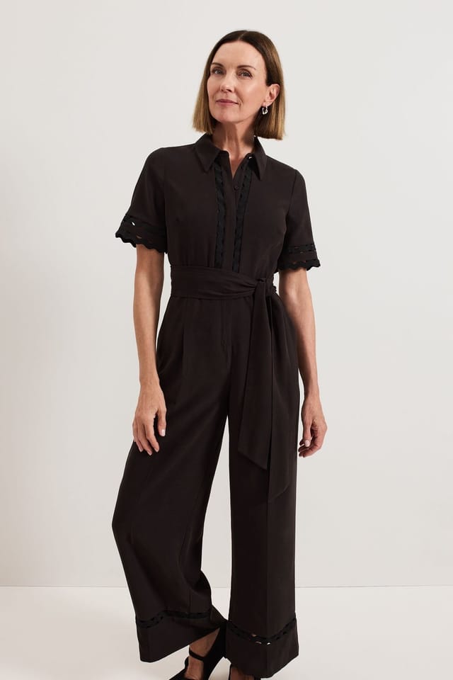 Phase Eight Phase Eight Women's Bloomfield Shirt-Style Jumpsuit in Black - 3