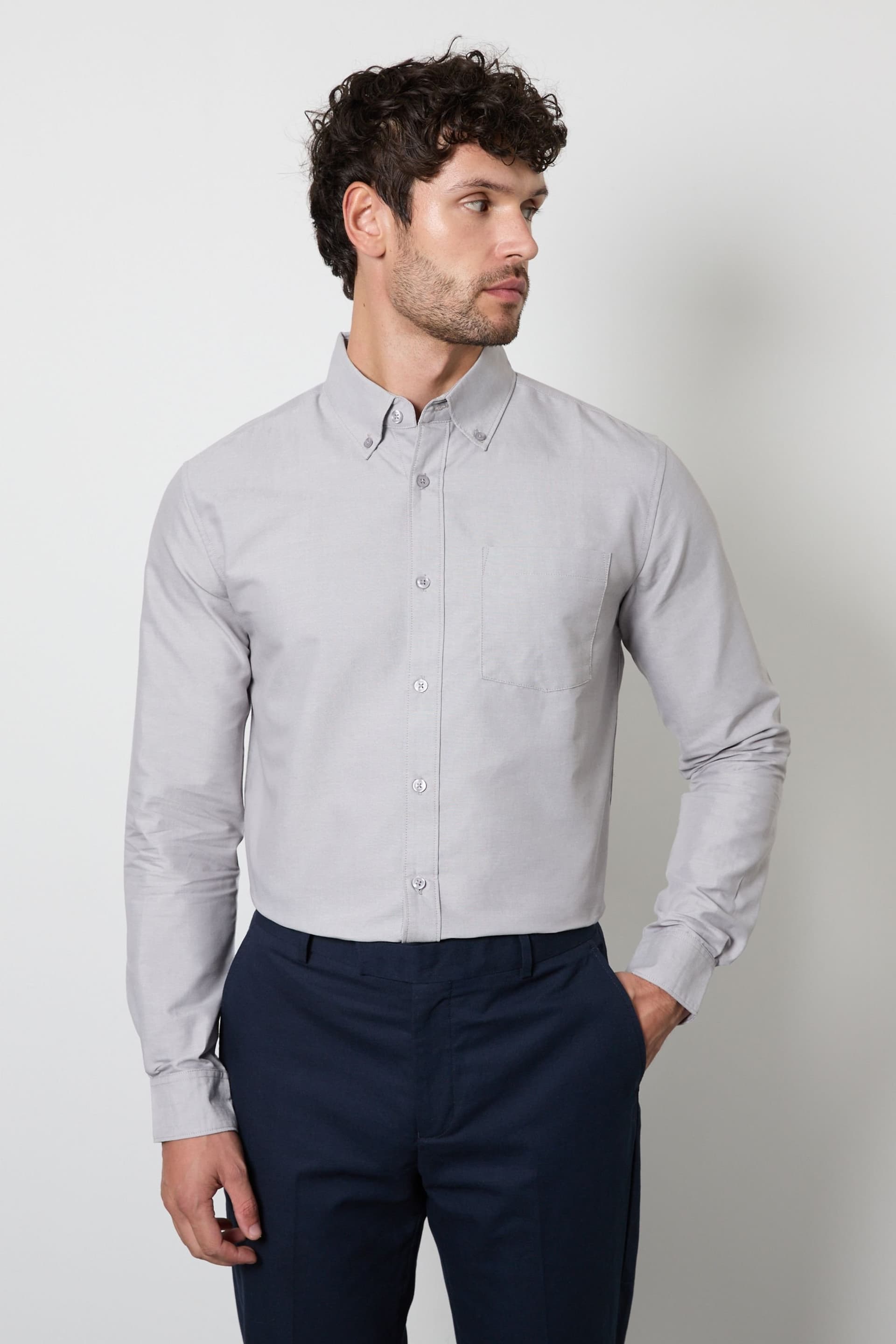 Burton Burton Men's Light Grey Oxford Long Sleeve Shirt