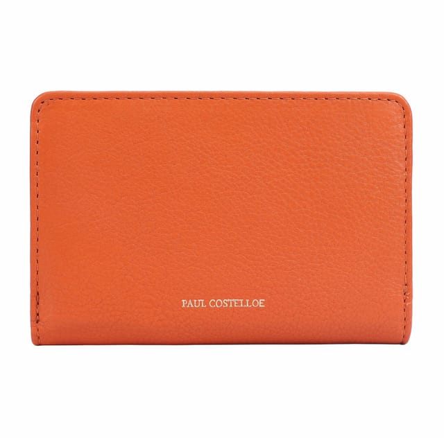Paul Costelloe Paul Costelloe Women's Solidago Leather Purse in Orange - 3