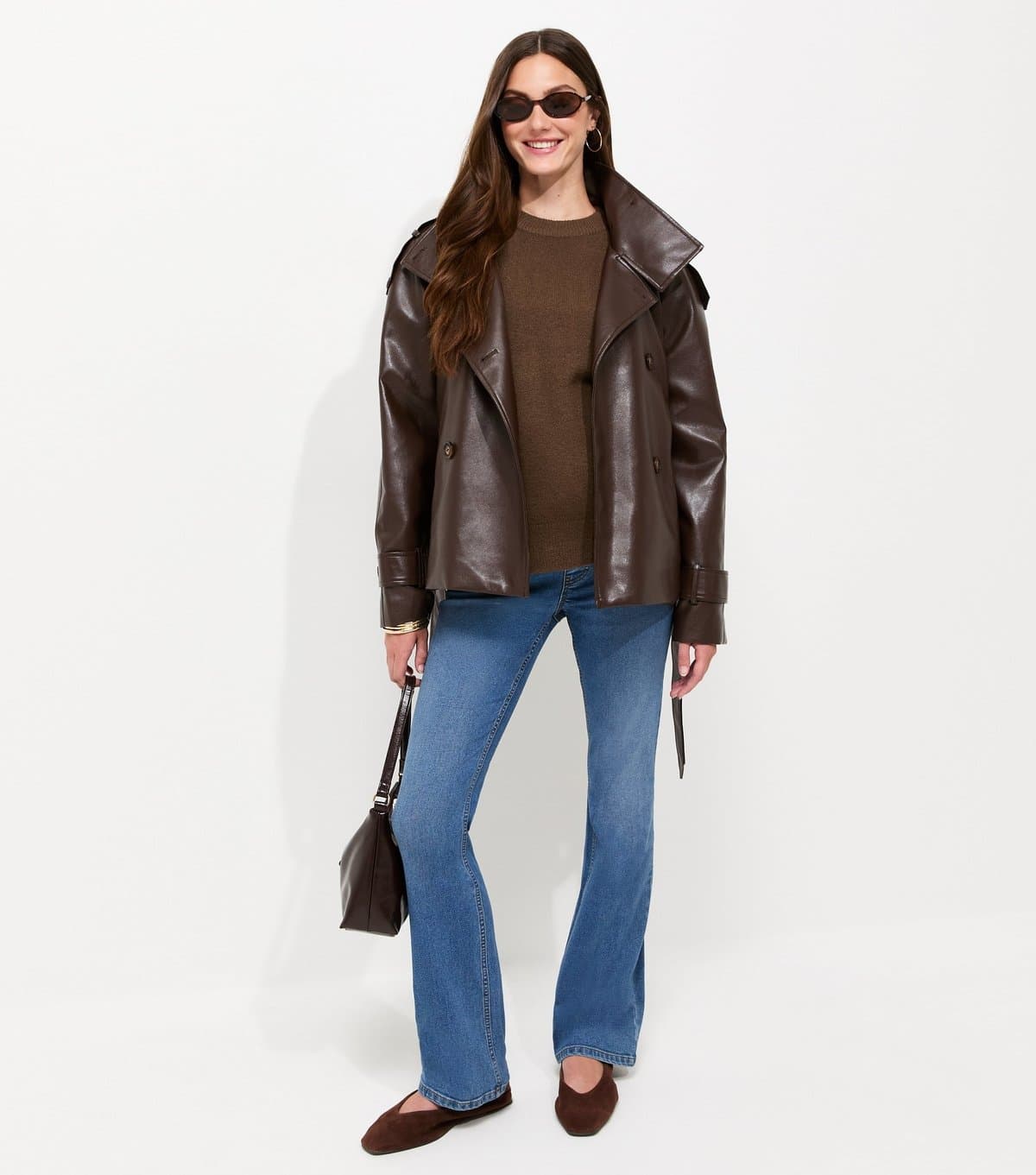 New Look Women's Maternity Brown Midweight Crew Neck Jumper New Look
