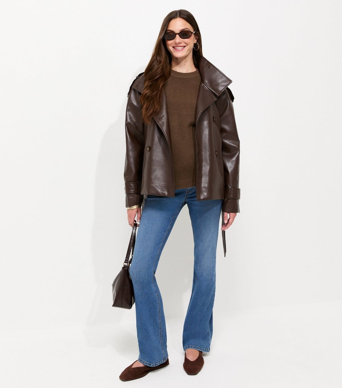New Look Brown Leather Biker Jacket