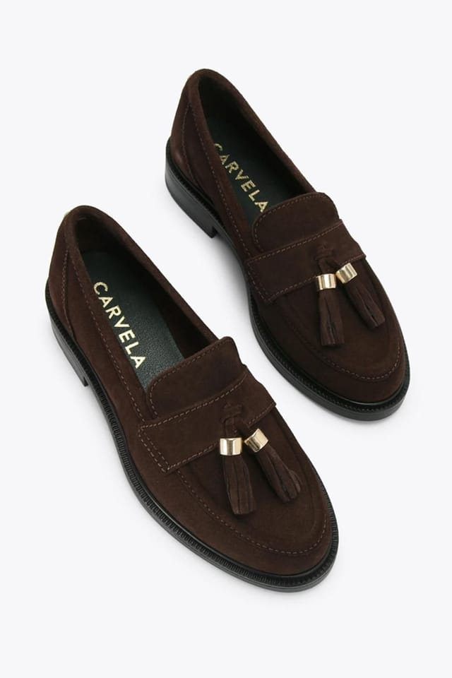 Carvela Carvela Women's 'Lavoro Loafer' Suede Flats in Dark Brown - 2