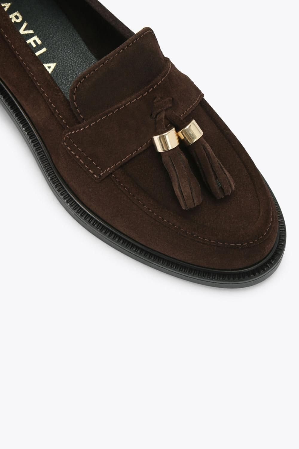 Carvela Carvela Women's 'Lavoro Loafer' Suede Flats in Dark Brown - 4
