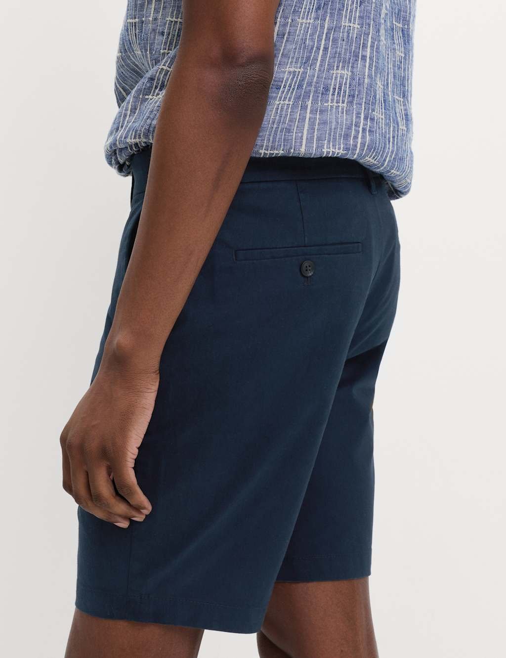 Marks & Spencer M&S Slim Fit Stretch Chino Shorts Navy - 2