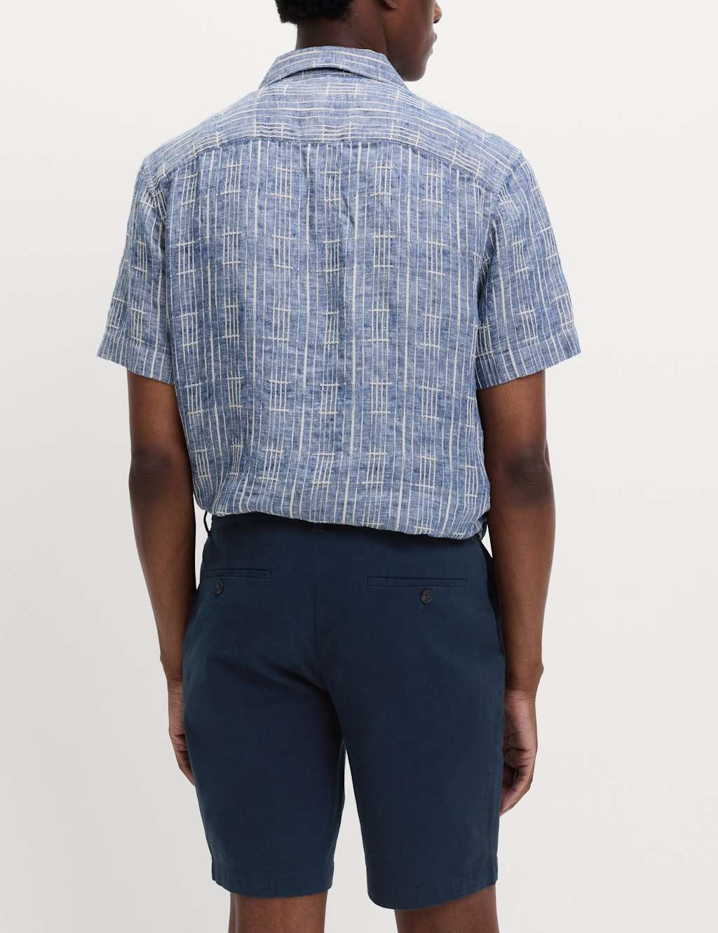 Marks & Spencer M&S Slim Fit Stretch Chino Shorts Navy - 3