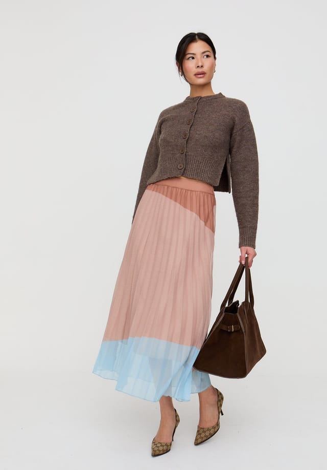 Lily and Lionel Lily and Lionel Women's Ladbarn Colour Block Pleated Maxi Skirt In Multi - 2