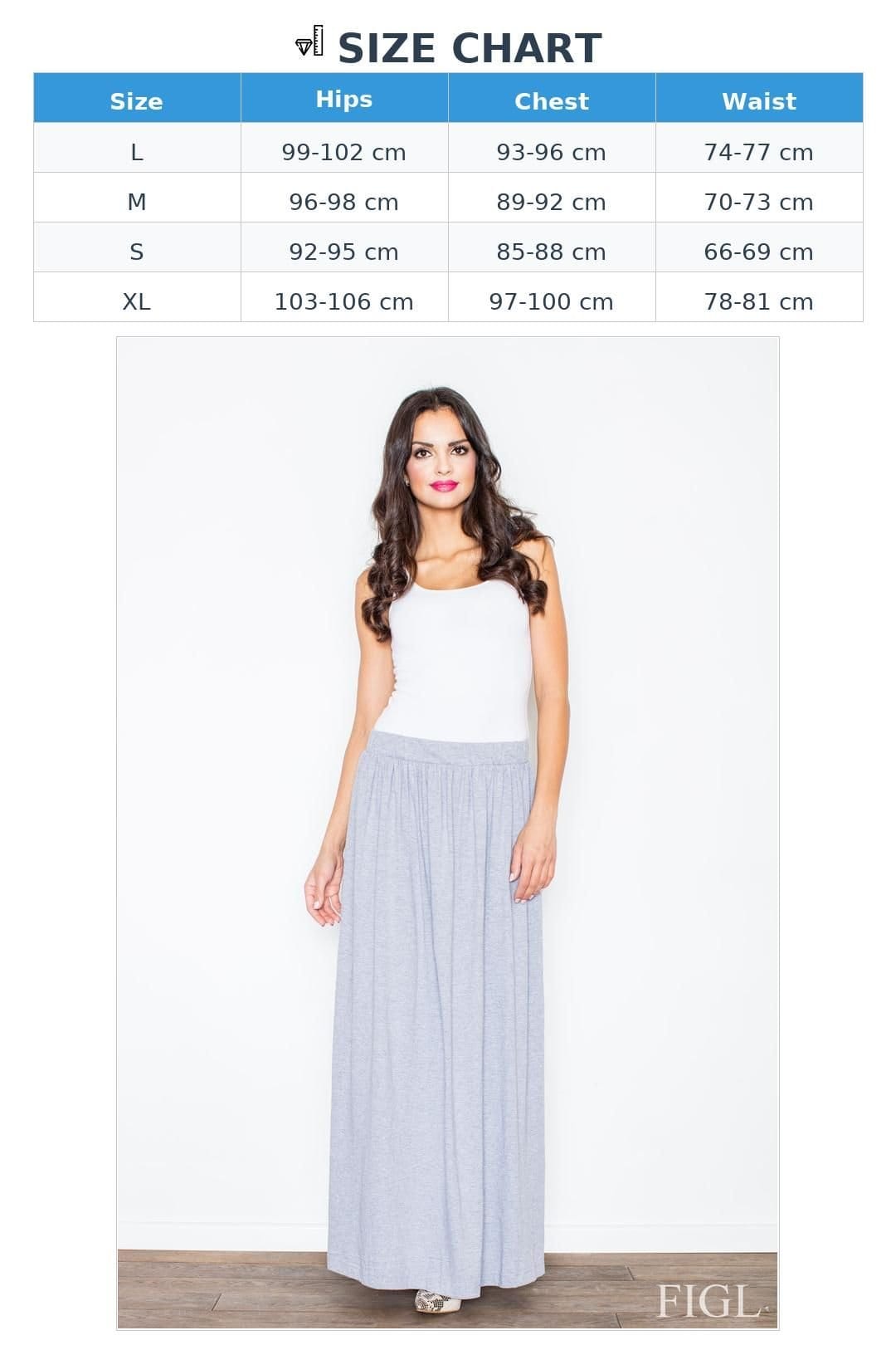 Love Lace Love Lace Women's Soft Cotton Maxi Skirt With Leg Slit in Grey - 4
