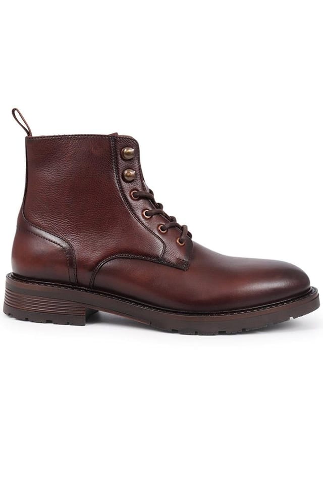 Jones Bootmaker Jones Bootmaker Men's Derry Leather Lace-Up Boots in Brown - 2