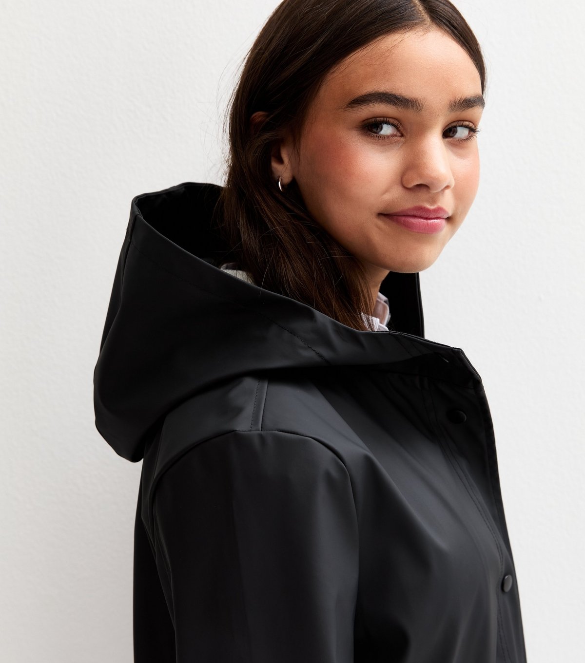 New Look Girls' Black Hooded Unlined Jacket New Look - 2