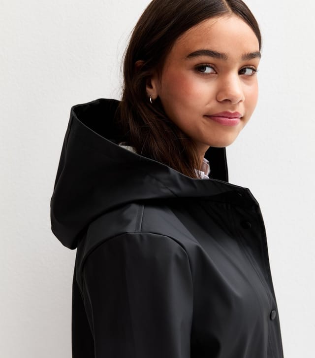 New Look Girls' Black Hooded Unlined Jacket New Look - 2