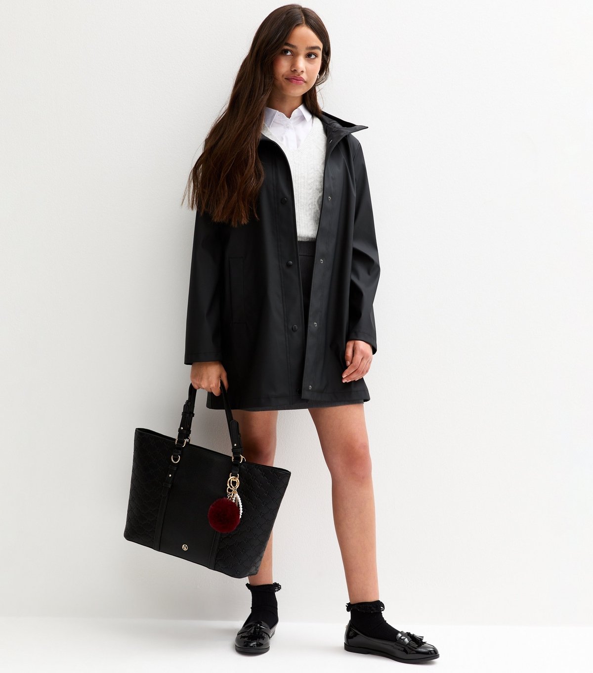 New Look Girls' Black Hooded Unlined Jacket New Look - 3