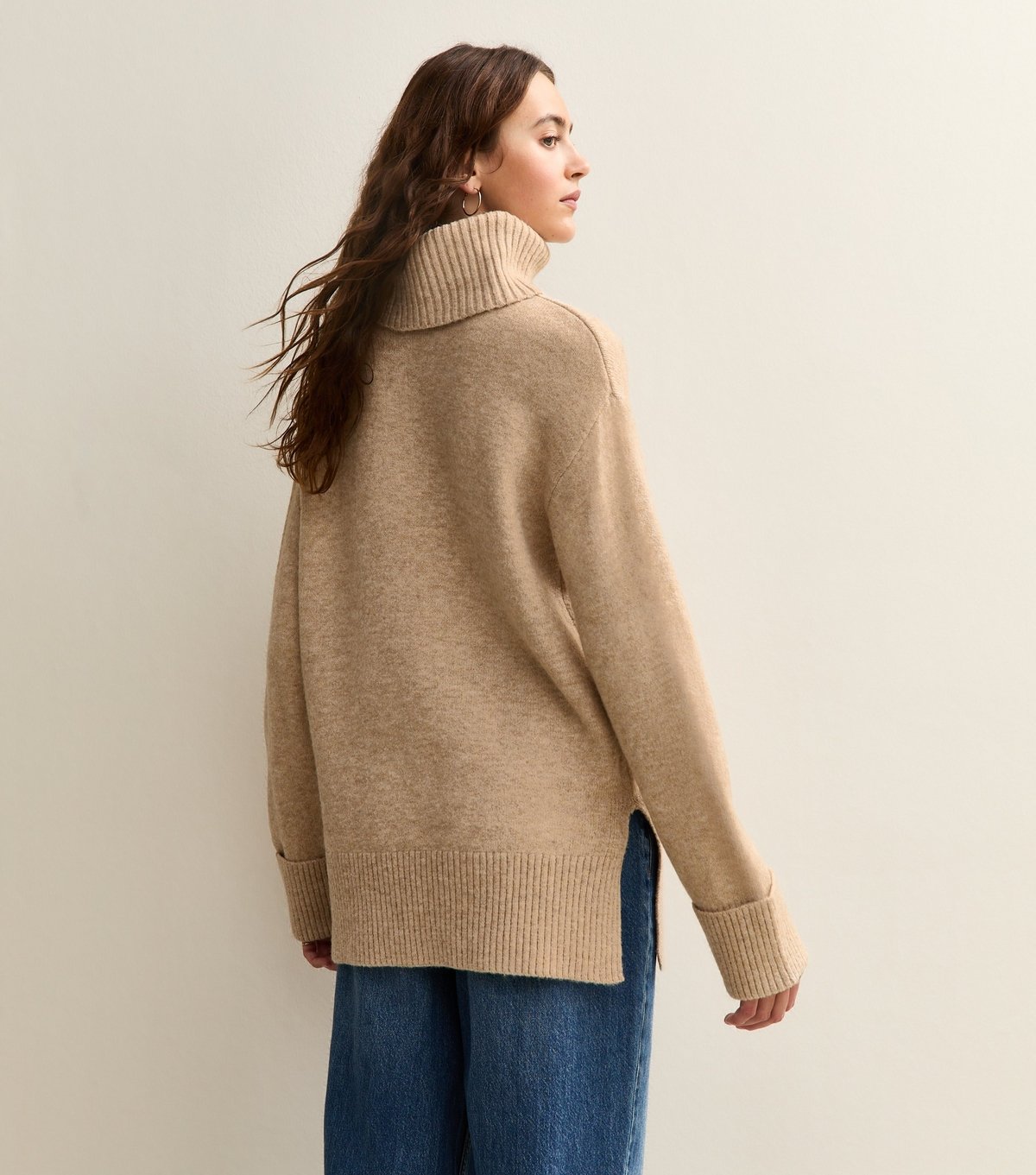 New Look Women's Camel Longline Roll Neck Jumper New Look - 4