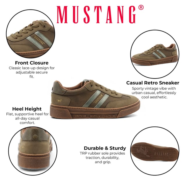 mustang Mustang Women's Street Platform Sneakers Shoes in Green - 2
