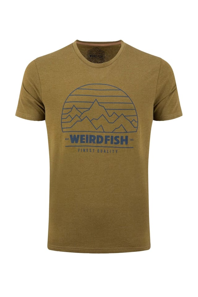 Weird Fish Weird Fish Men's Off Grid Front Print Graphic T-Shirt in Dark Green - 2