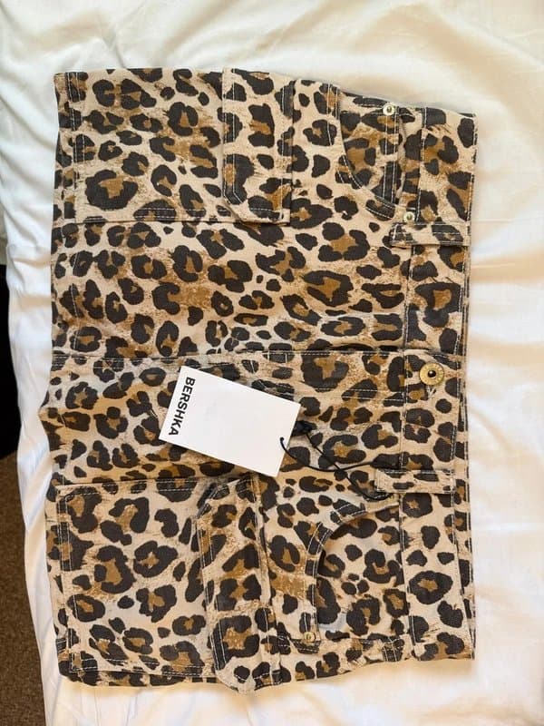 Bershka Leopard print mini skirt