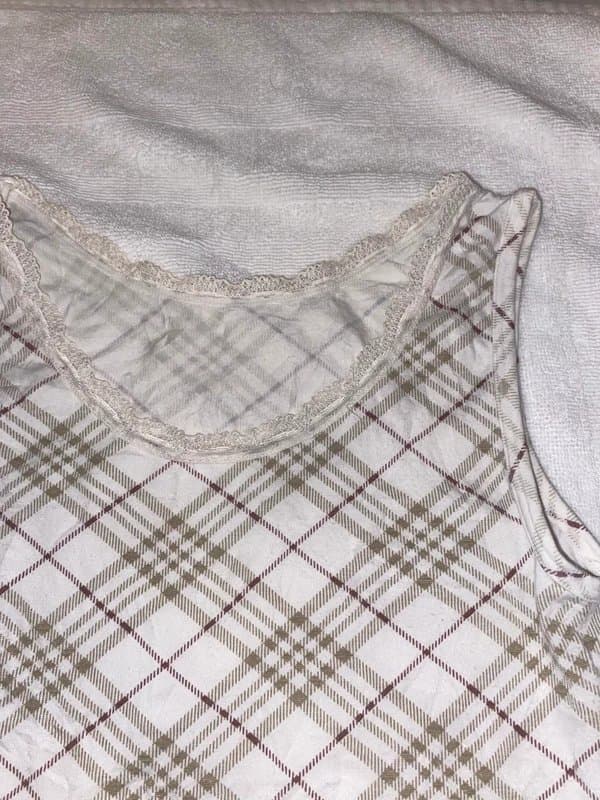 Vintage Vintage Y2K checkered cross print vest top with lace trim