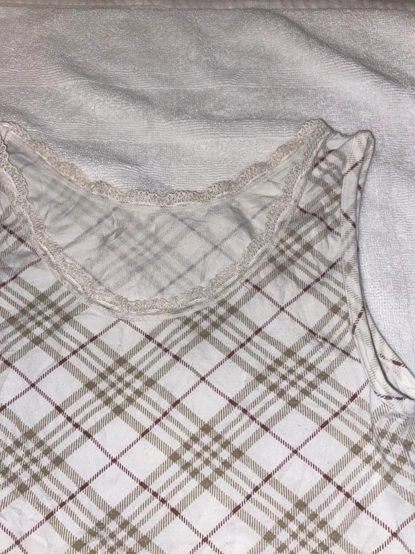 Vintage Y2K Checked Cross Print Lace Trim Vest Top