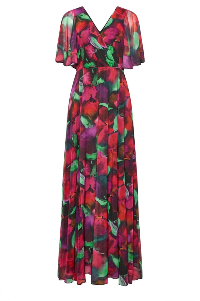 M&Co M&Co Women's Floral Print Mesh Maxi Wrap Dress - 2