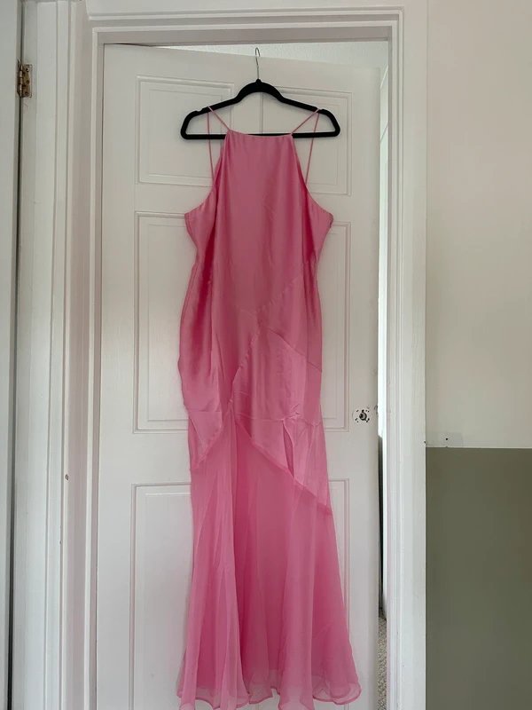 ASOS ASOS design panelled satin maxi dress with chiffon skirt in pink - 1