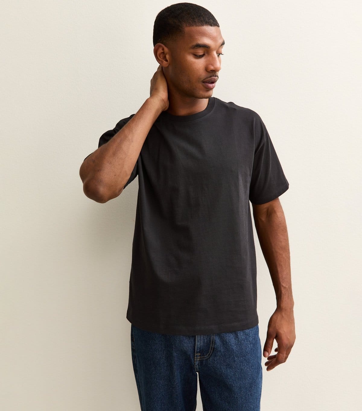 New Look Men's Black Oversized Short Sleeve T-Shirt New Look - 1