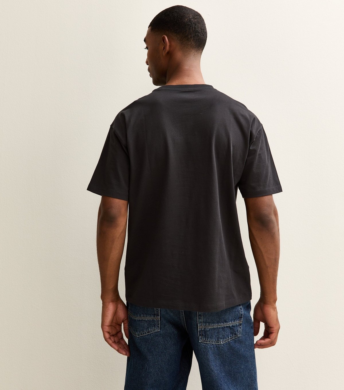 New Look Men's Black Oversized Short Sleeve T-Shirt New Look - 4