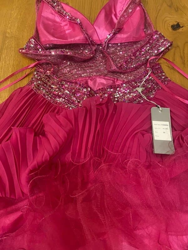 Forever Unique Pink sequin tutu pleated short dress size 10 - Forever Unique