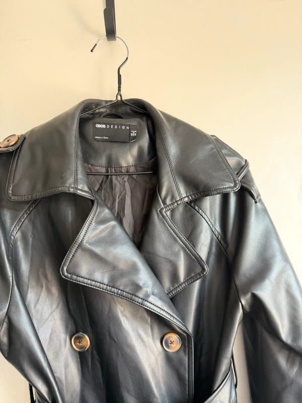 ASOS Design Faux leather trench coat
