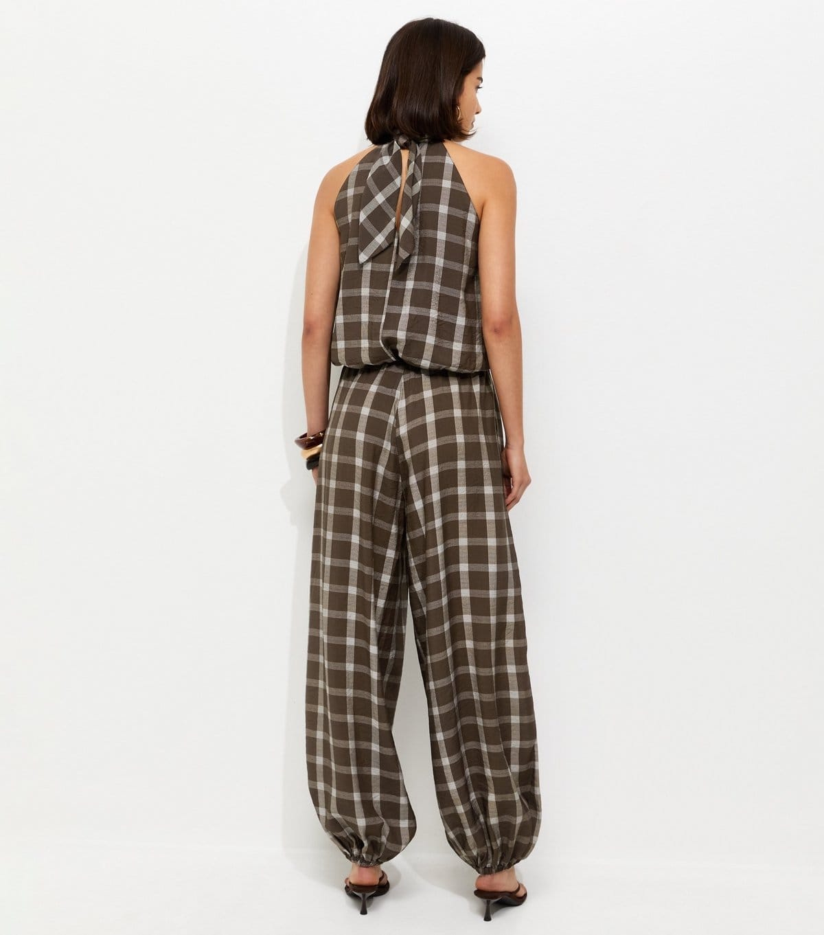 New Look Women's Brown Check Cuffed Leg Trousers New Look - 4