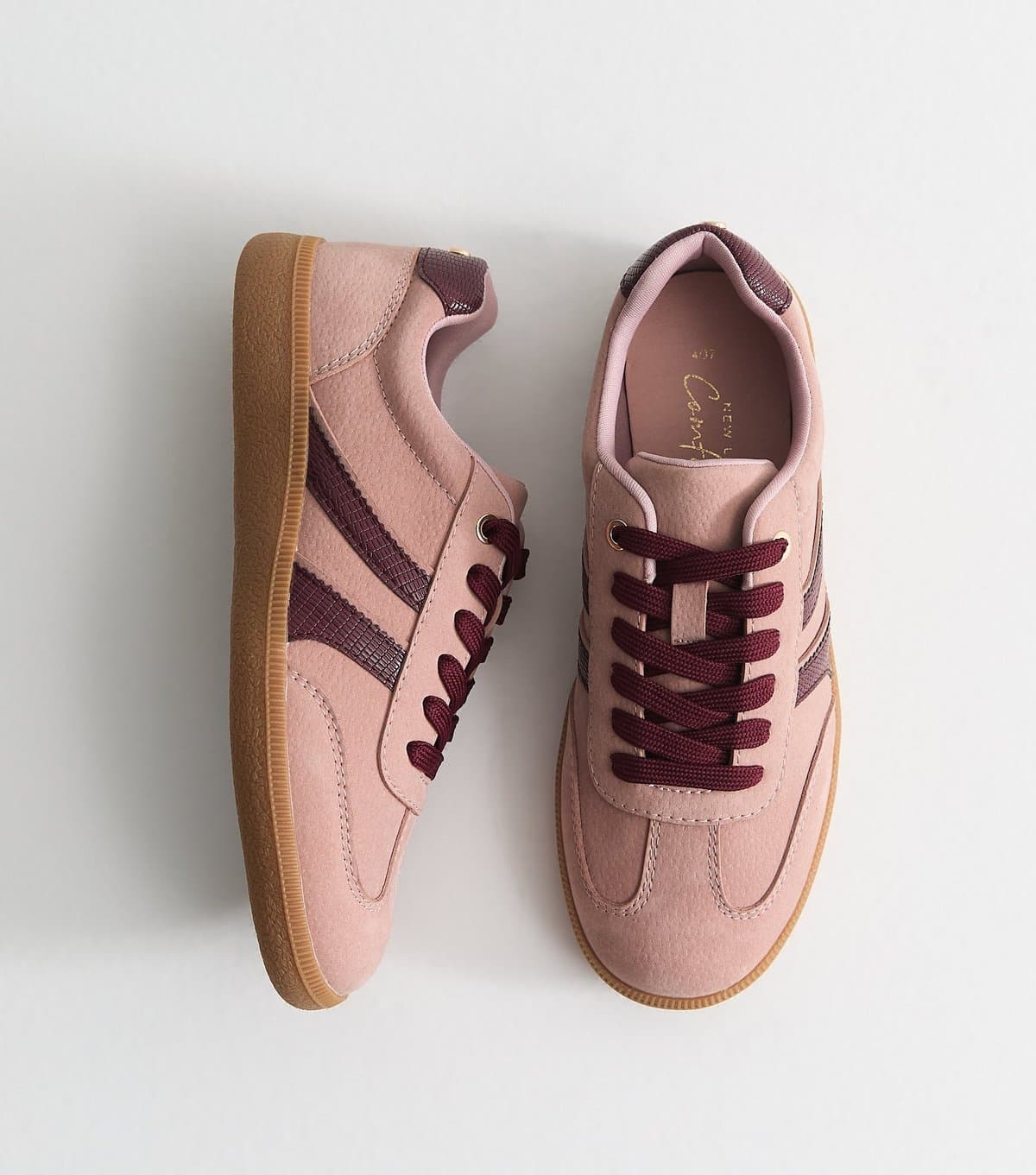 New Look New Look Bright Pink Pebbled Faux Leather Contrast Stripe