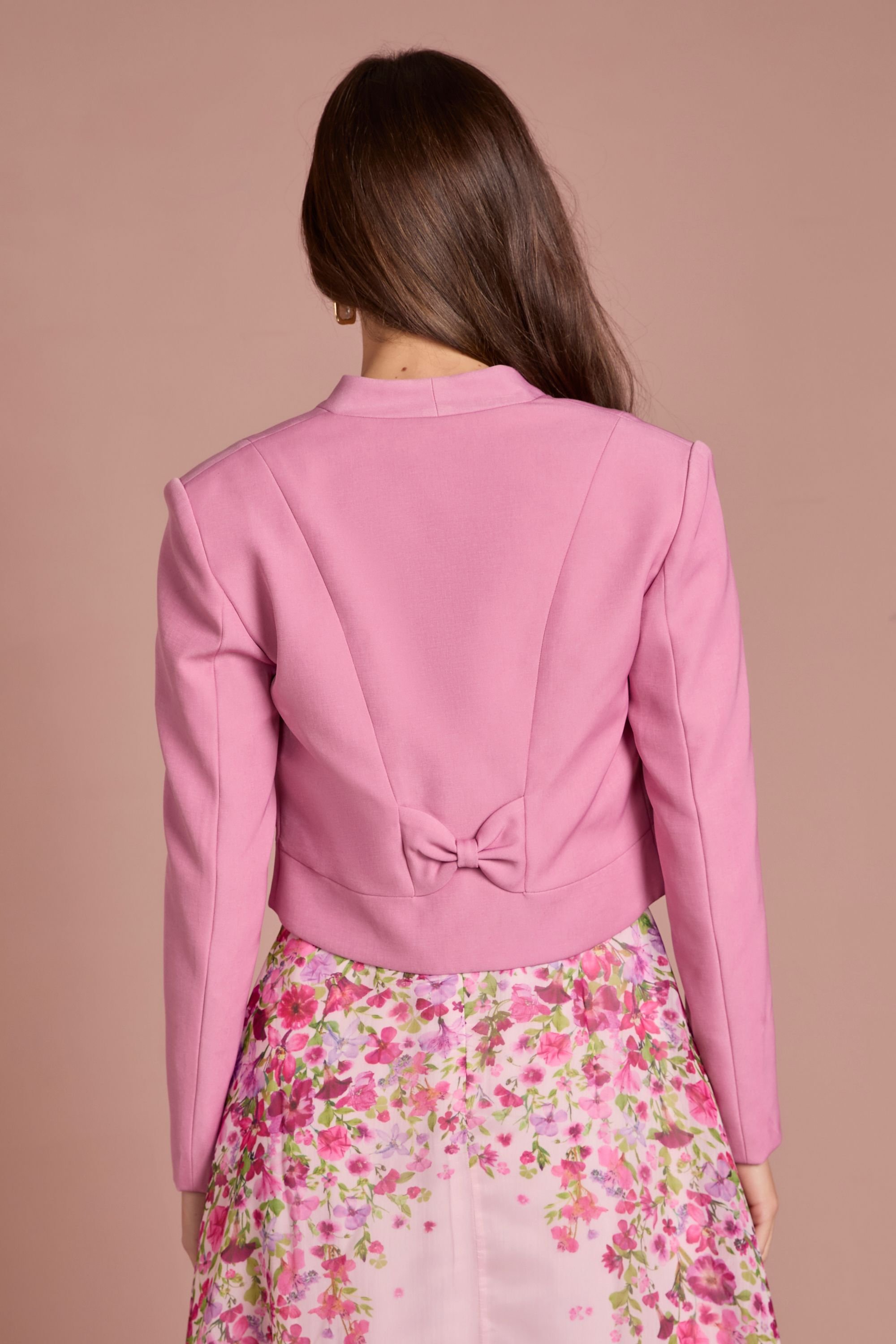 Coast Coast Women's Bow Back Long Sleeve Jacket in Rose - 3