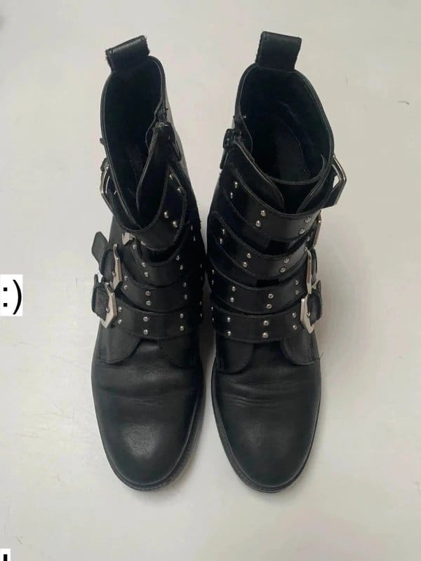 Kurt Geiger Carvela biker boots 4 ankle Kurt Geiger black silver leather - 1