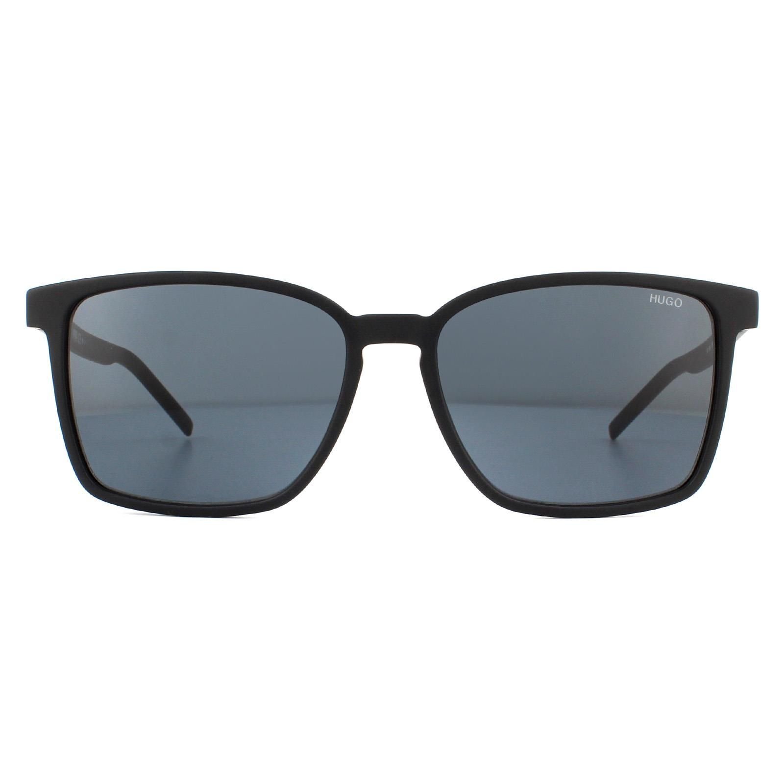 HUGO HUGO Men's Square Matte Black Grey Sunglasses - 2