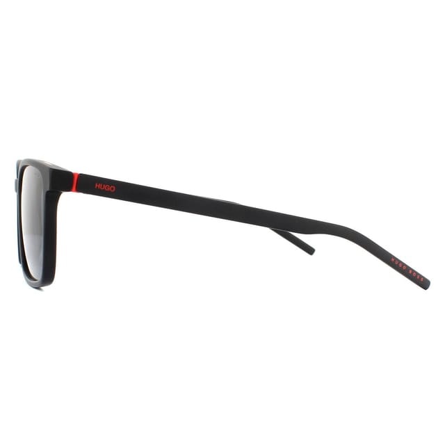 HUGO HUGO Men's Square Matte Black Grey Sunglasses - 3