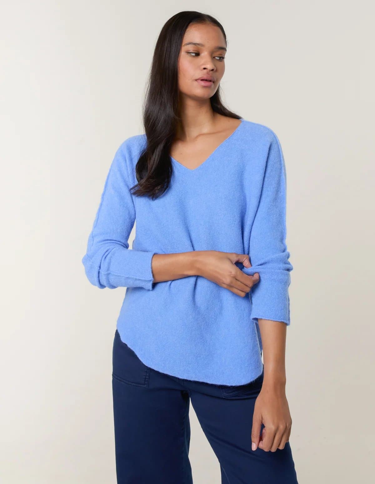 Blue Vanilla Soft Touch V-Neck Jumper